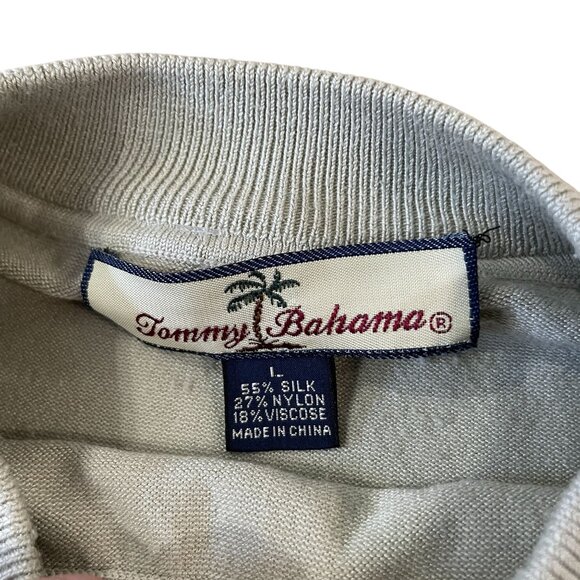 Tommy Bahama Sweater Men's Size Large Silk Blend Tea Green Vacation Travel Beach - Picture 2 of 5